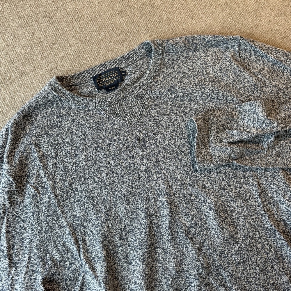 Pendleton Woolen Mills Heathered Gray Pullover‎ Sweater Crew Neck-Mens XL